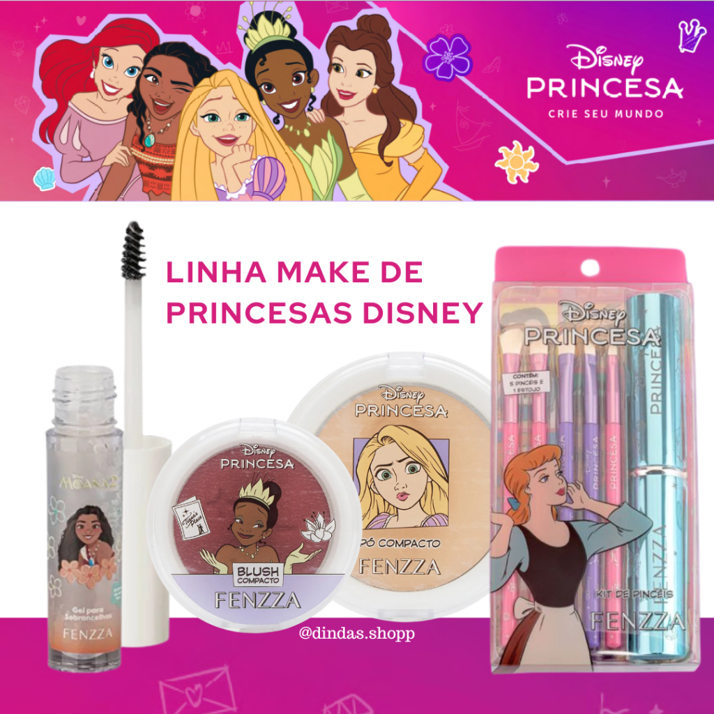Maquiagem Princesas Disney Pinceis, Pó, Blush, Co