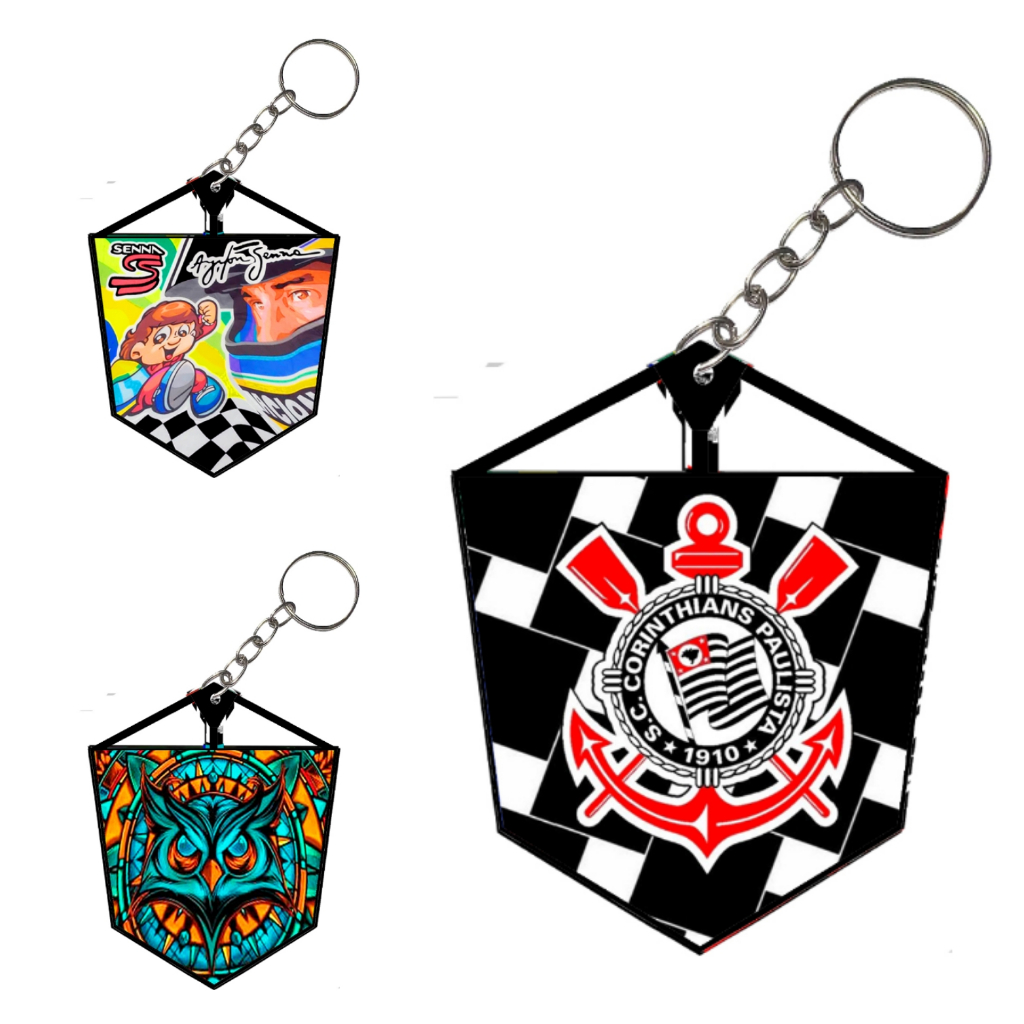 Kit com 3 chaveiros personalizados EXCLUSIVOS mode