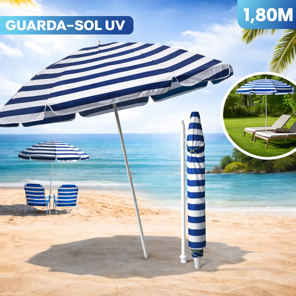 Guarda-Sol Gigante 1,80m Praia Piscina Proteção 