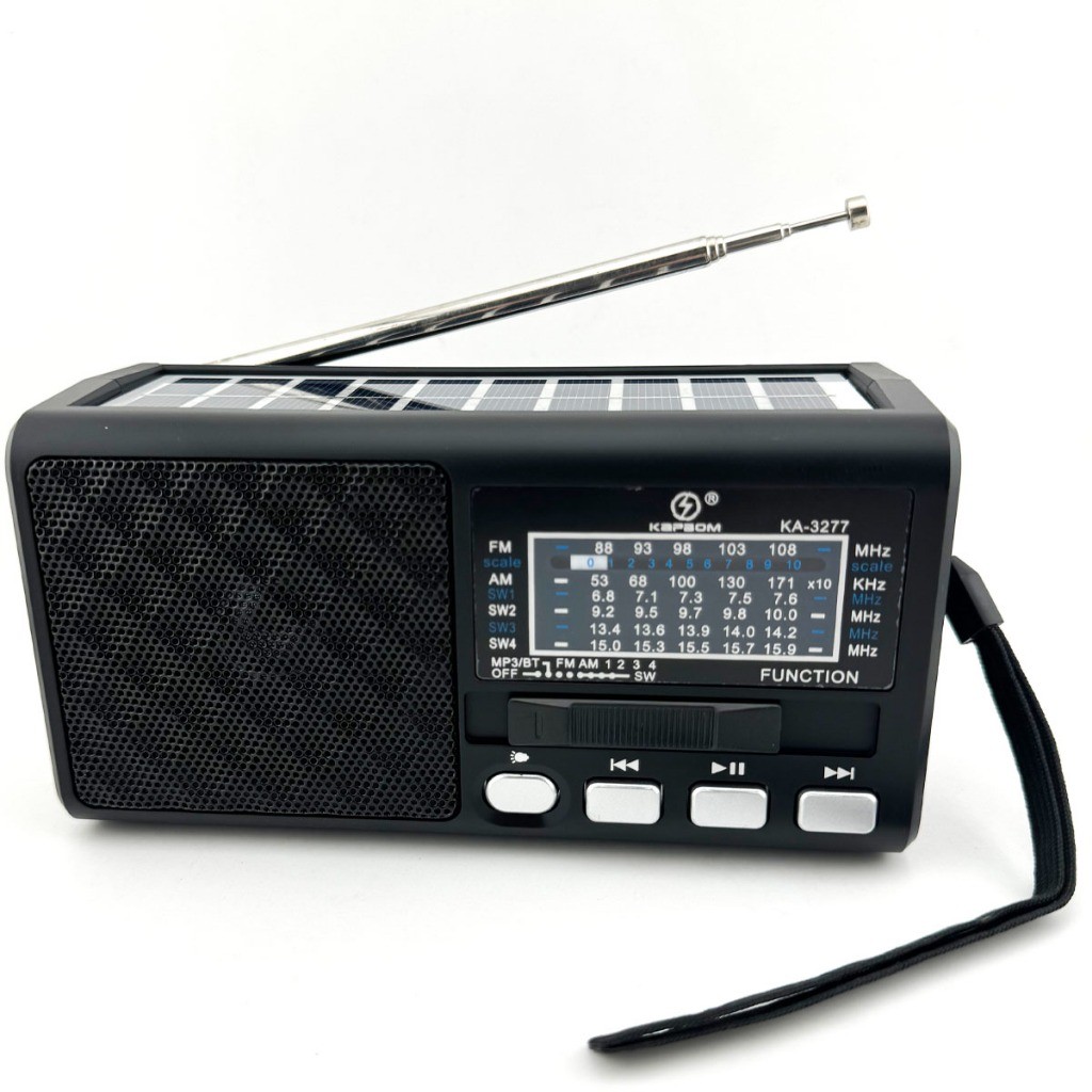 Rádio Portátil Bluetooth Painel Solar Rádio com