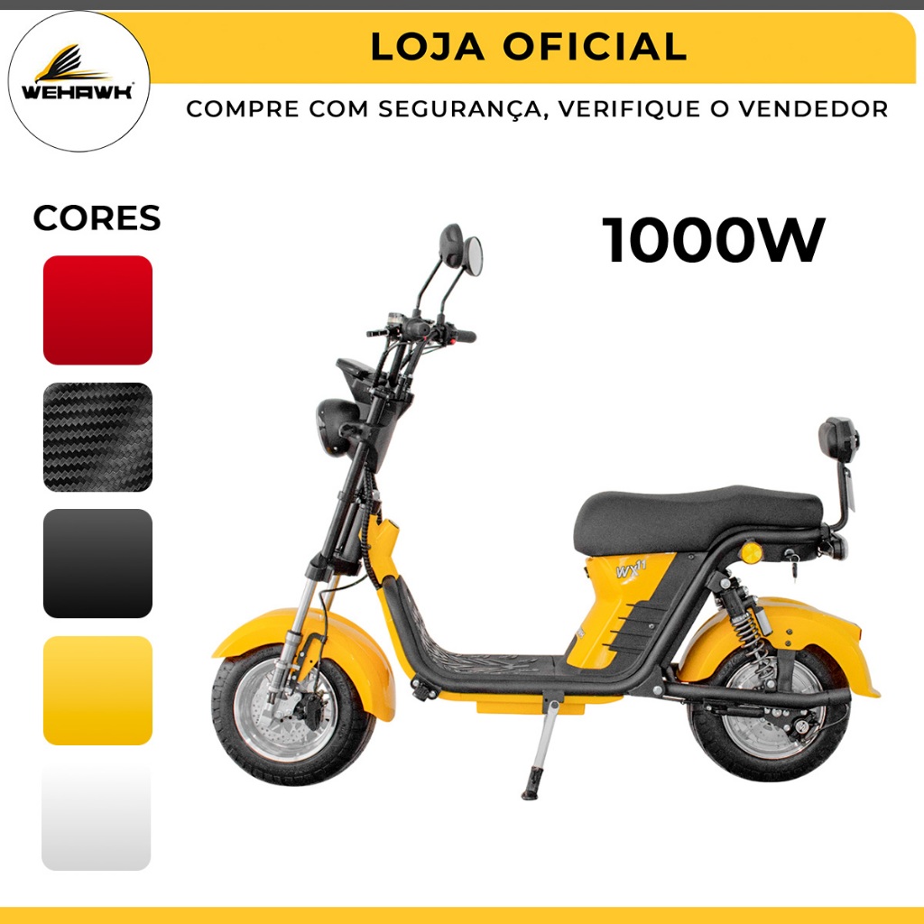 Scooter Moto Elétrica 1000W com Bateria Removíve