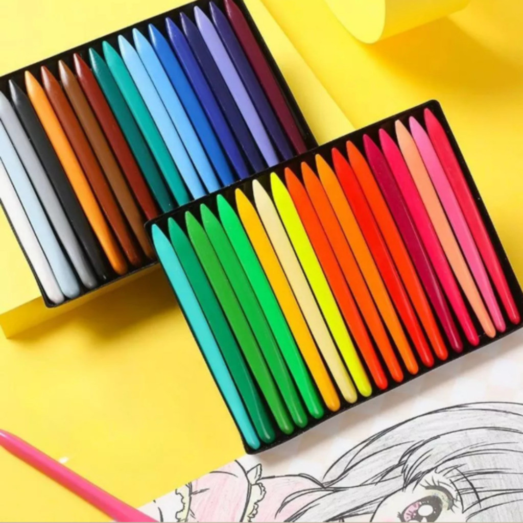 Giz de Cera Triangular Não Quebra Giz Plástico N