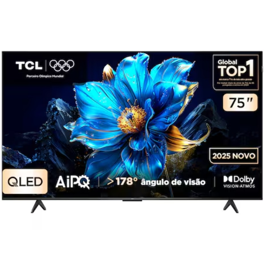 Smart TV 75 TCL QLED 4K Ultra HD 75P7K Google TV H