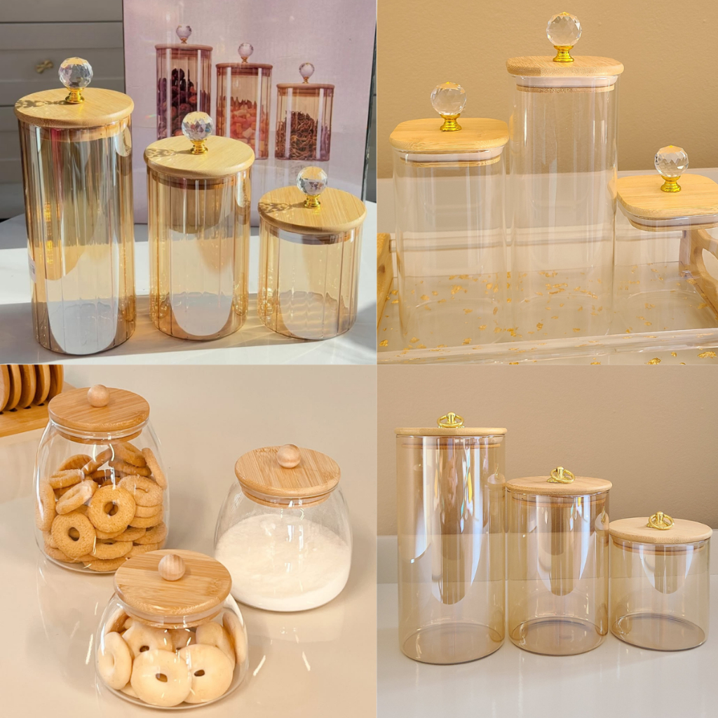 Conjunto de Potes Porta Mantimentos e condimentos 