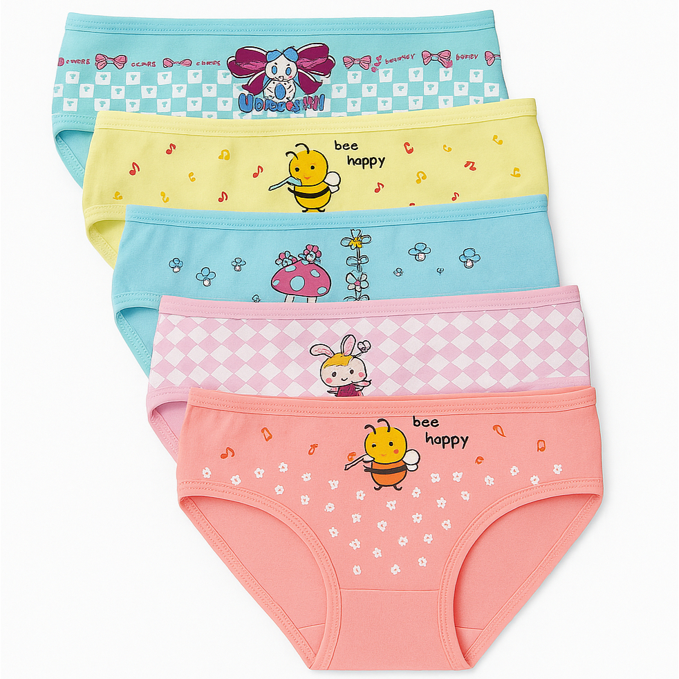 Kit Calcinhas Infantil Feminina Estampadas Confort