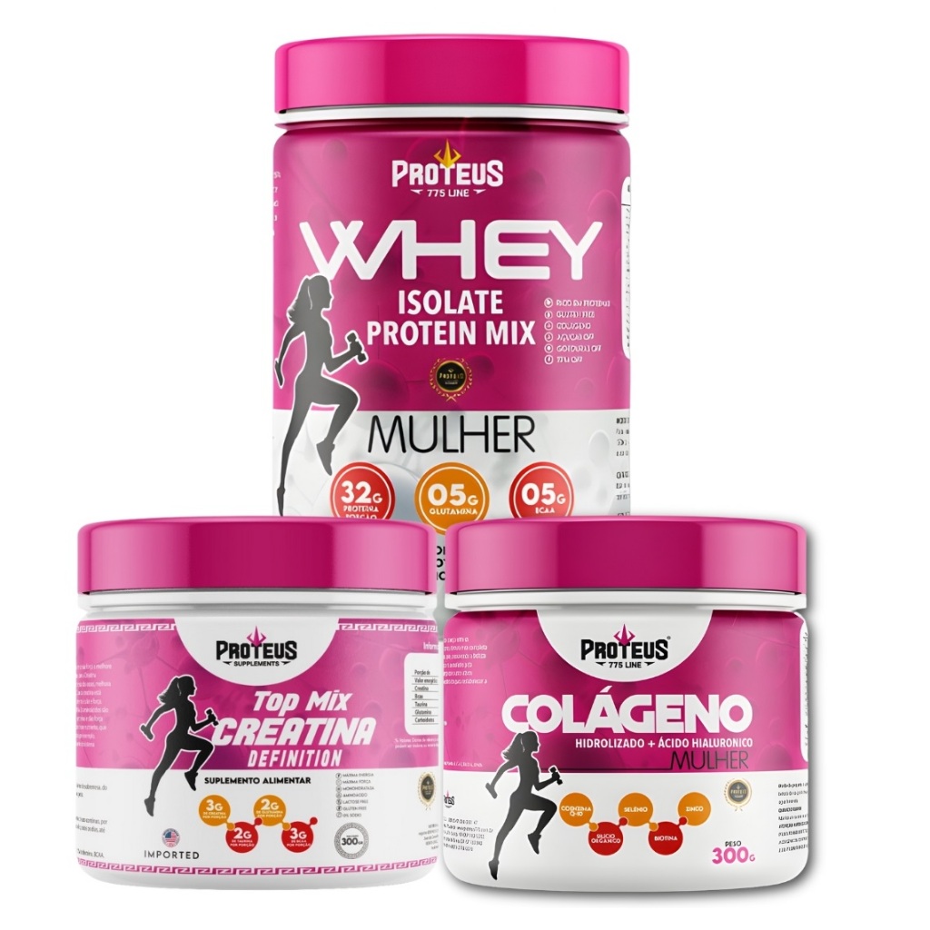 Kit Whey Protein Isolado Concentrado Blend  + Crea
