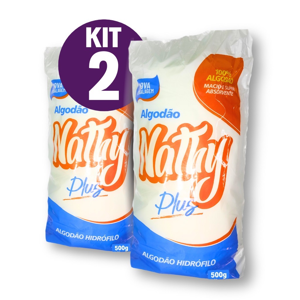 Algodão nathy Hidrófilo 100% algodão 500g multi