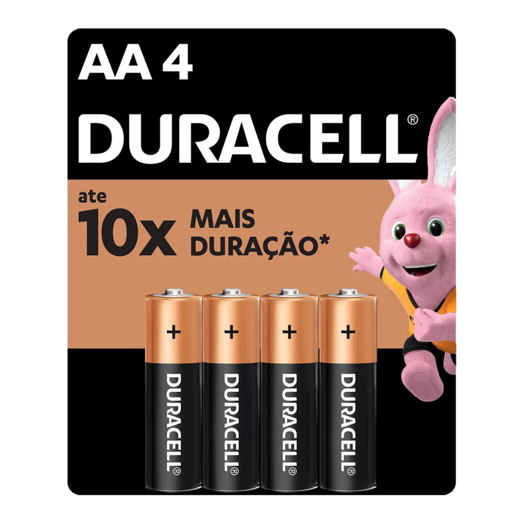 Pilha Duracell Alcalina AA – 4 Unidades