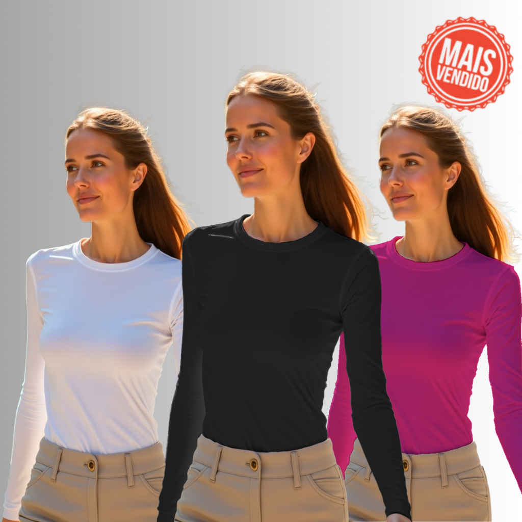 Camiseta Térmica Feminina Manga Longa Proteção 