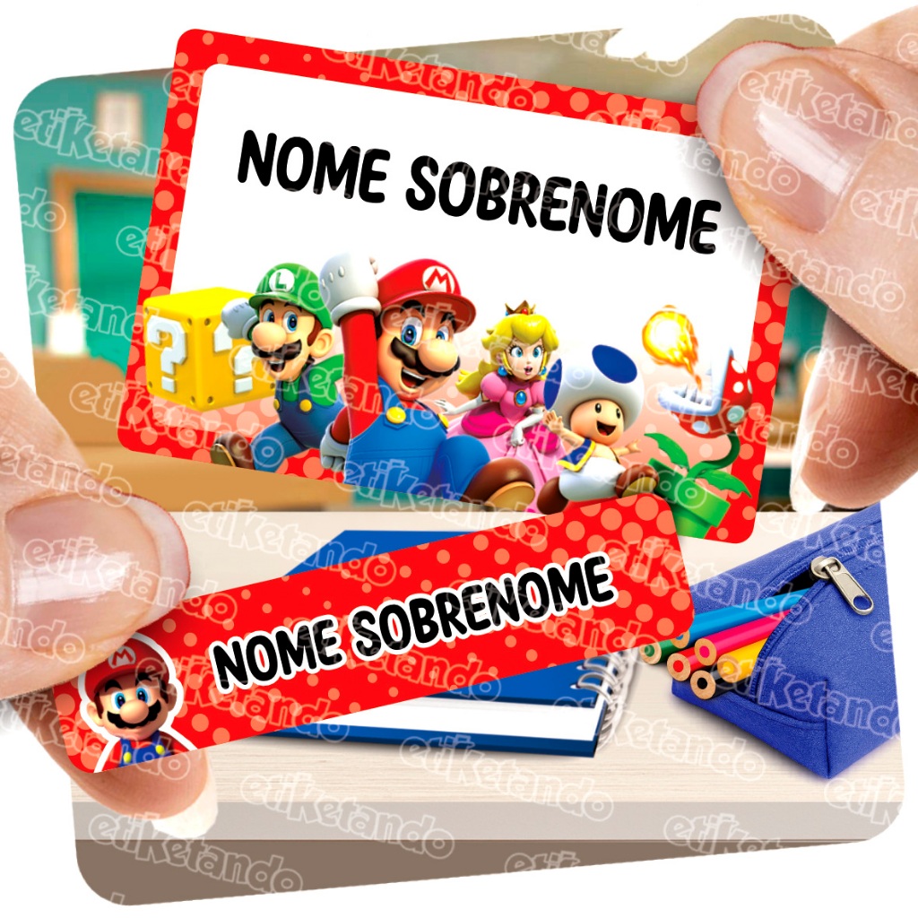 ETIQUETA ESCOLAR  KIT MÉDIO  90 UND  CABE NOME E 