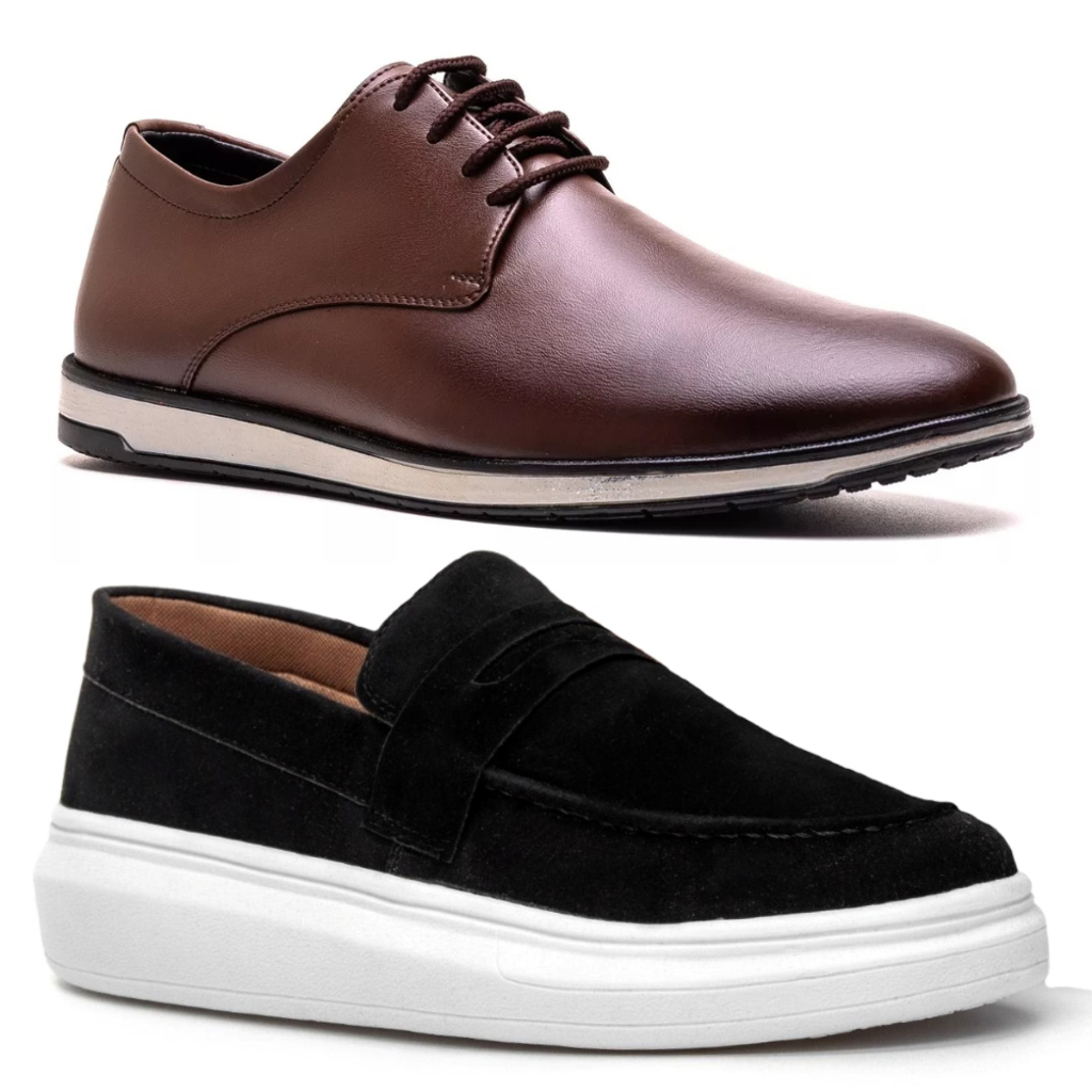 Kit 2 Pares Sapato Oxford e Mocassim Masculino Cam
