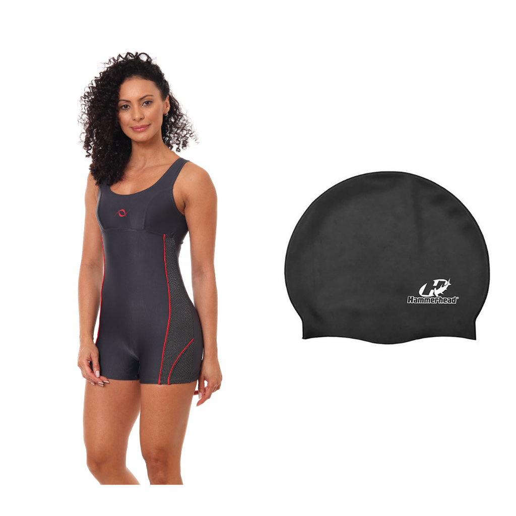 Kit Macaquinho Natação Hidro e Touca De Silicone