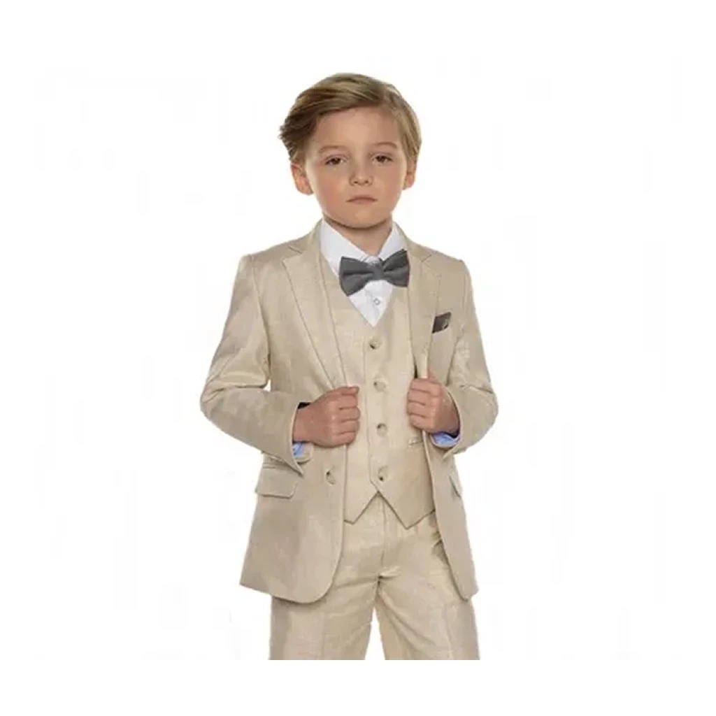 colete social masculino oxford infantil bege ̵