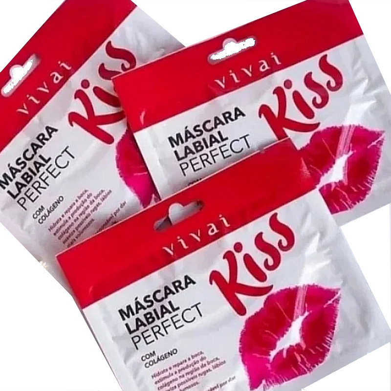 KIT 3 Máscara Labial Gel Perfect Kiss Vivai
