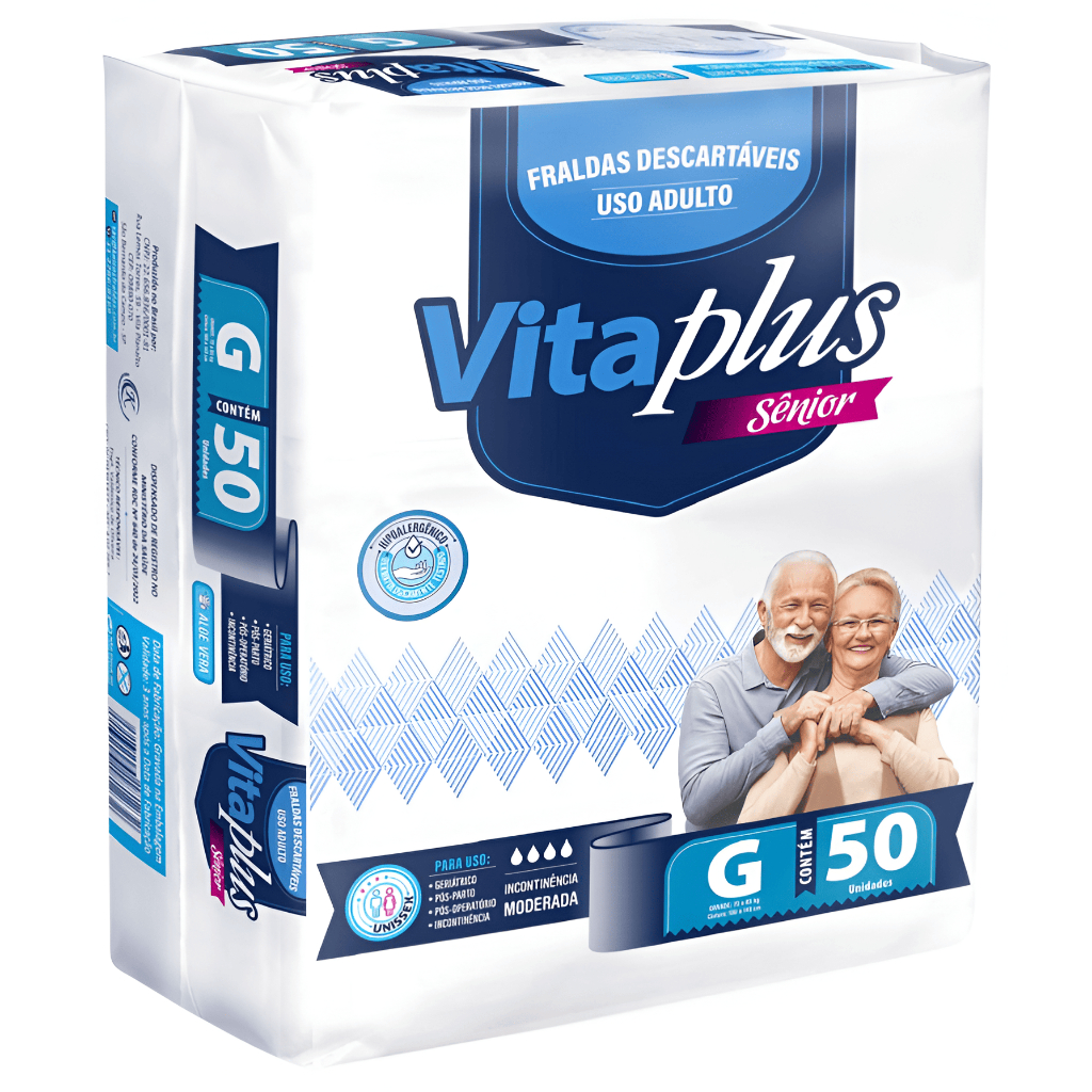 Fralda Geriátrica Adulto G Vita Plus Care Com 50 