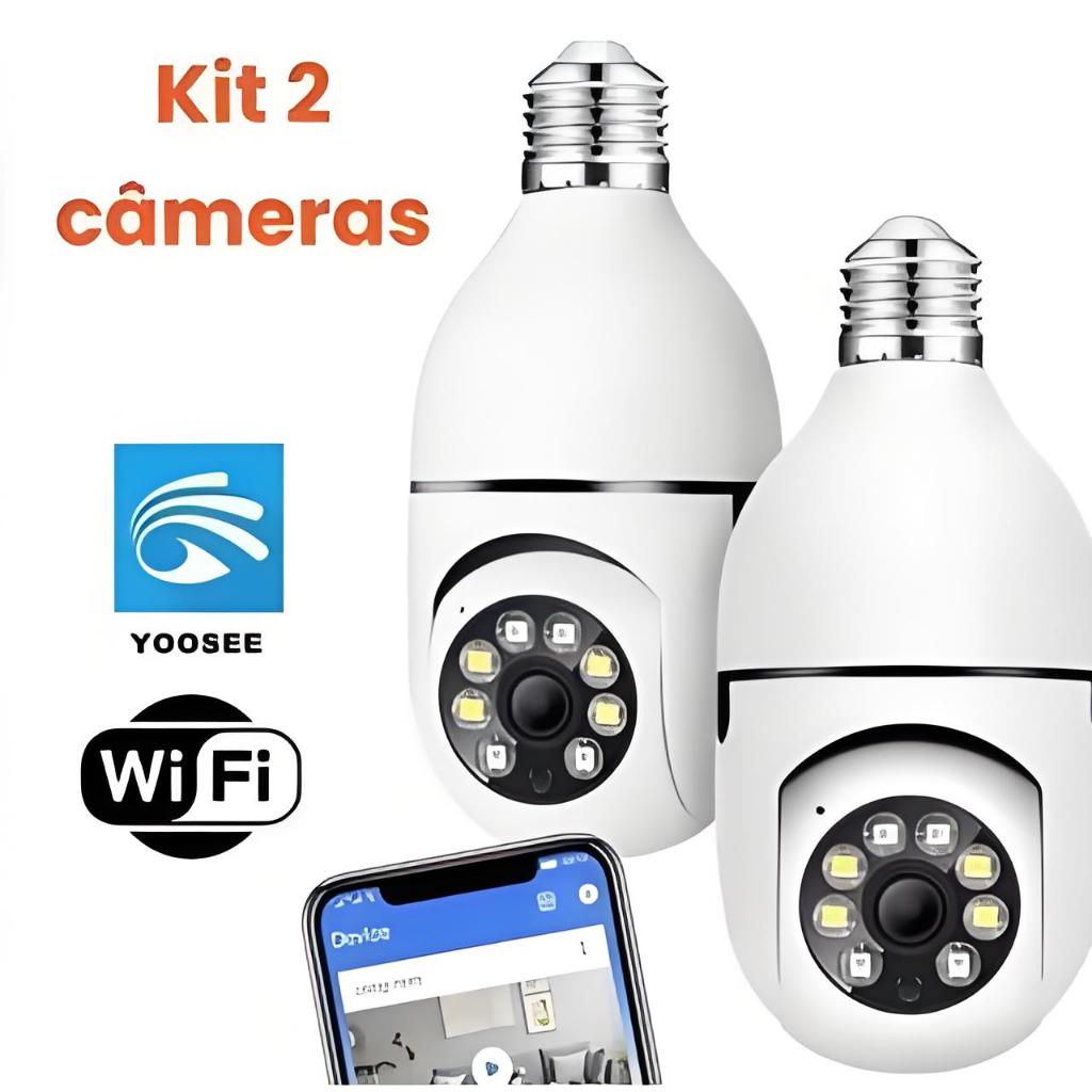 Kit 2 Câmeras segurança wifi ip sem fio 360 enca