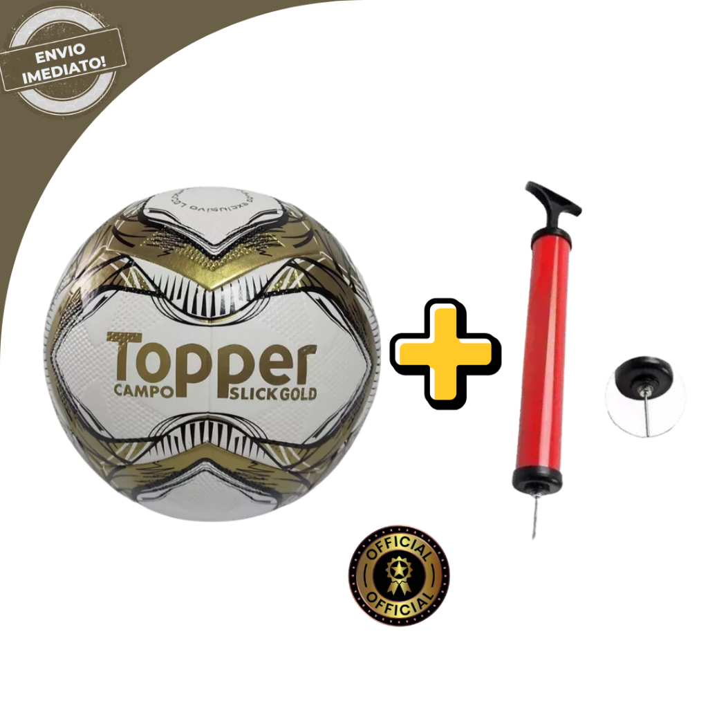 Bola Futebol Campo Topper Oficial Slick Gold Origi
