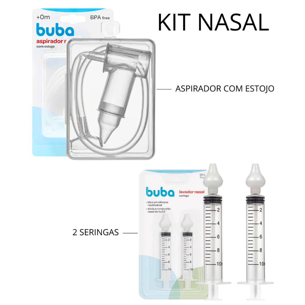 KIT Aspirador Nasal com Estojo + 2 Seringas com Po