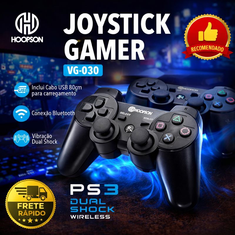 Controle Sem Fio Bluetooth para PS3 Compatível Ho