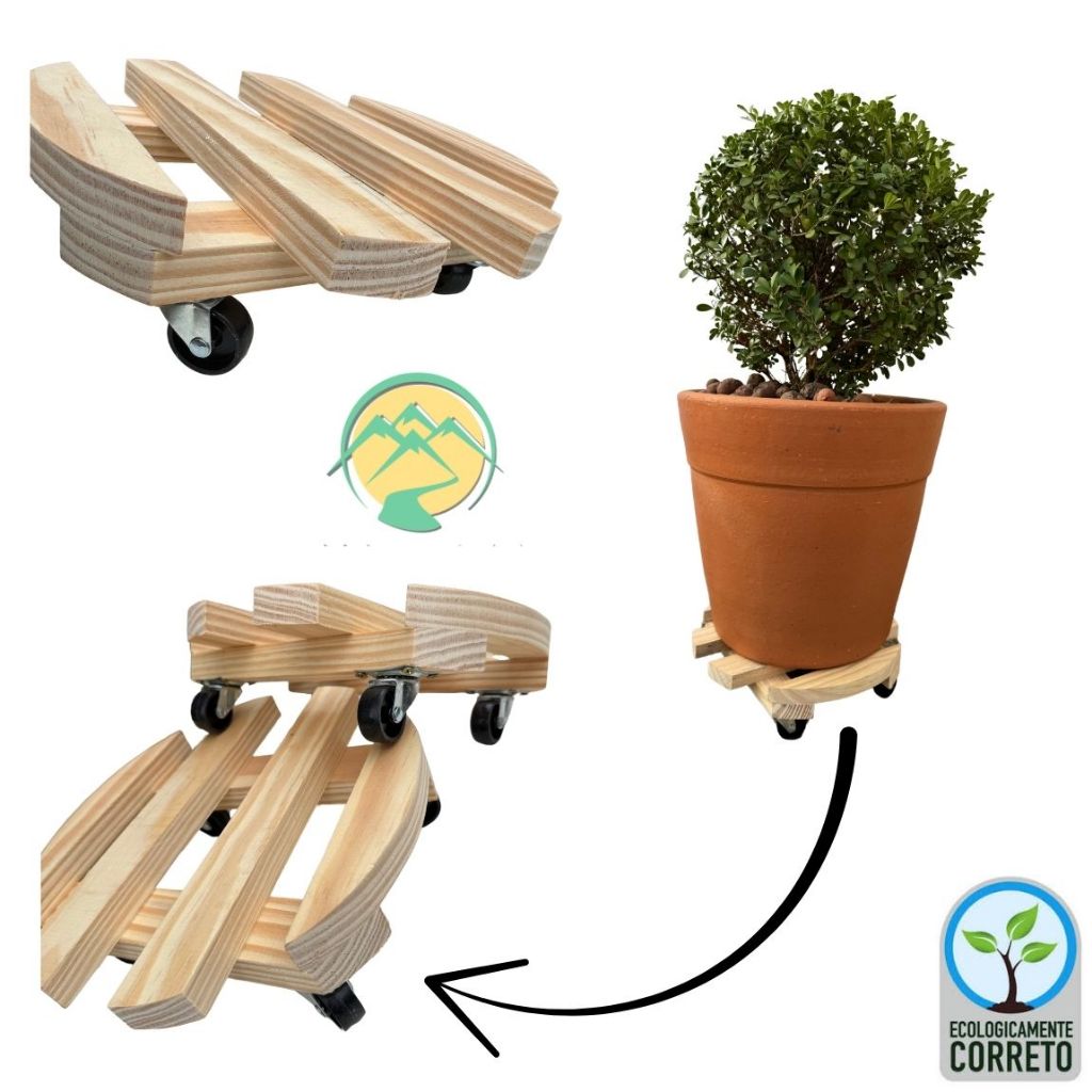 Carrinho Suporte Para Vasos De Plantas Com Rodinha