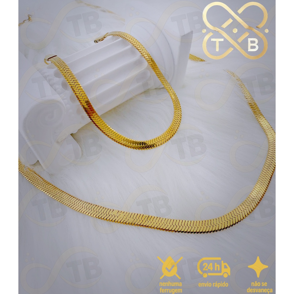 TB Moda Feminina Kit Conjunto  Aço Inox Colar Lam