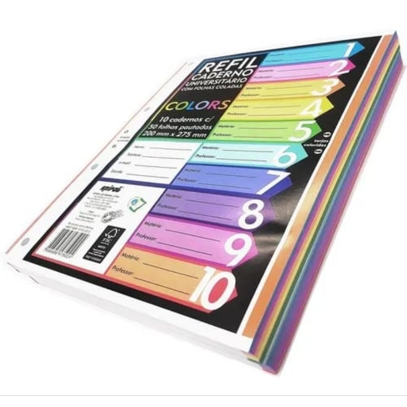 Folha de Fichário 100 / 150 / 200 / 250 / 500 Fol