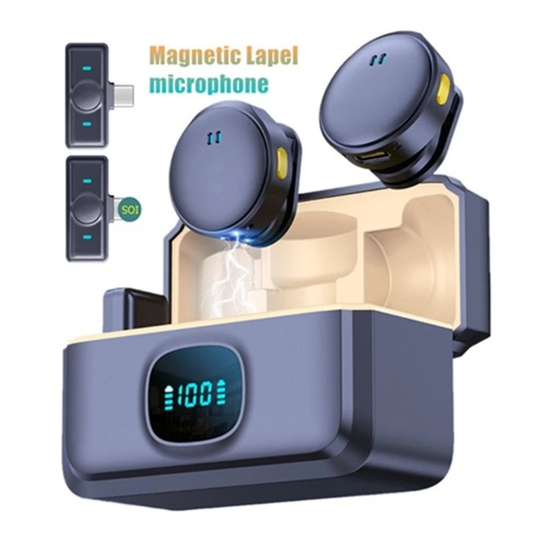 Microfone De Lapela Sem Fio Magnético Cancelament