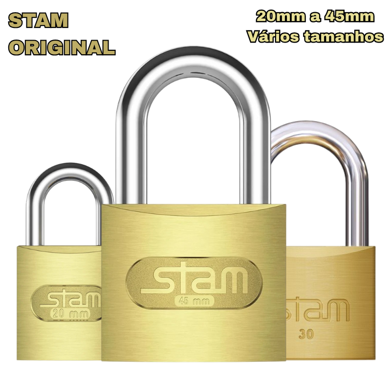 Kit Cadeado Stam Original Zamac Latonado | Vários