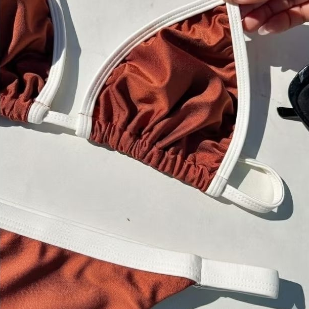 Biquini top cortinhinha marquinha fita bronze ver�