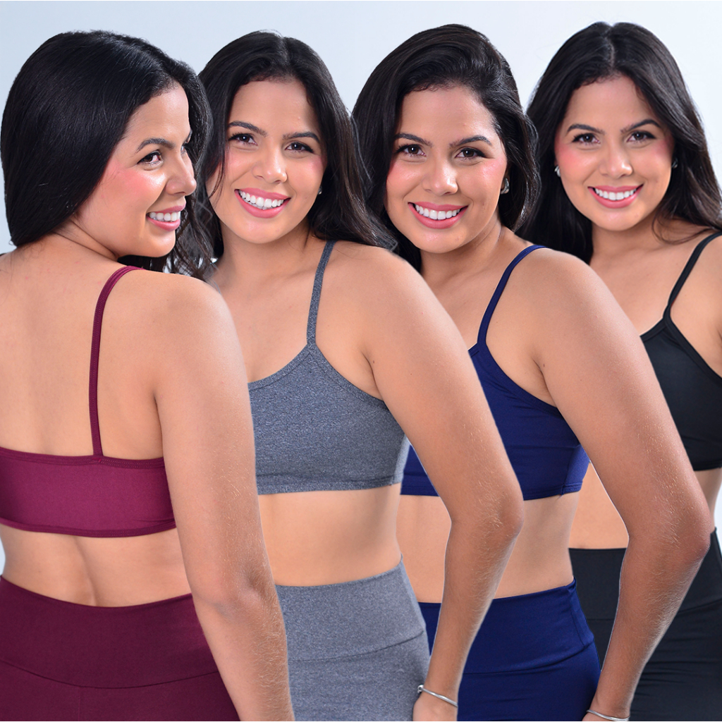 Kit 4 Top Alcinha Fitness Sem Bojo Feminino Academ