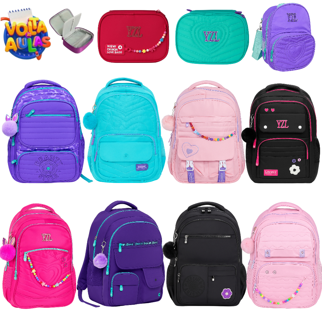 Mochila de Costas Escolar Menina Juvenil Linda e C