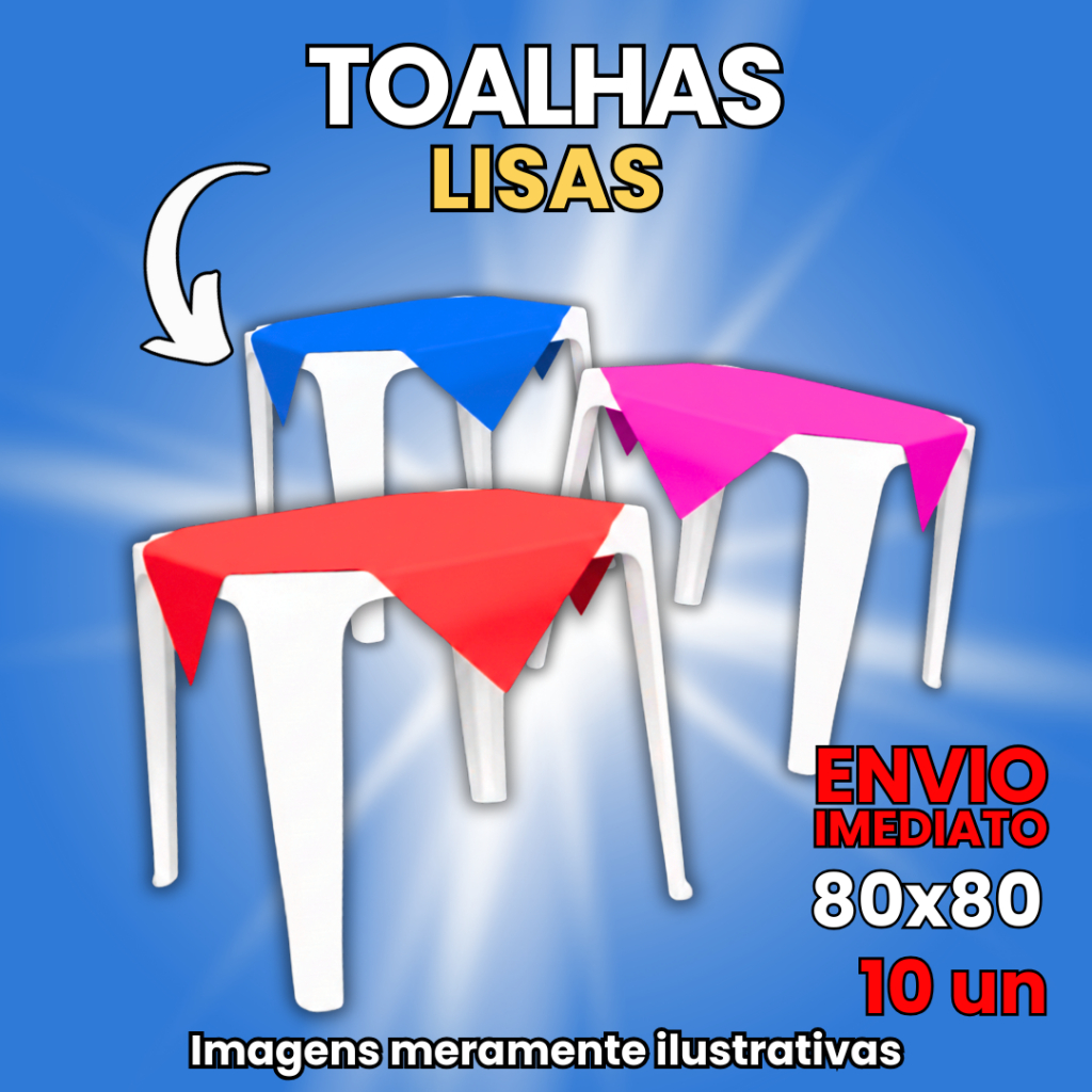 10 Toalhas PP Leitosa 80×80 Para Mesa Festa L