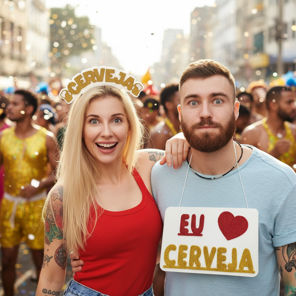 Fantasia Carnaval Adulta Casal Bloco Kit Tiara + P