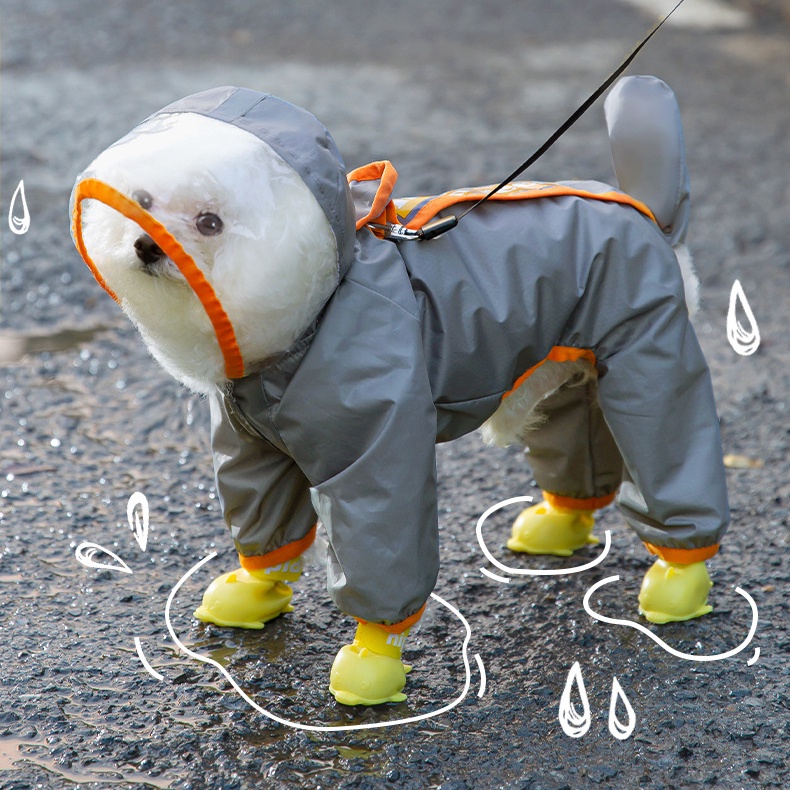 Capa De Chuva Para Cachorro À Prova Dágua Com Ch