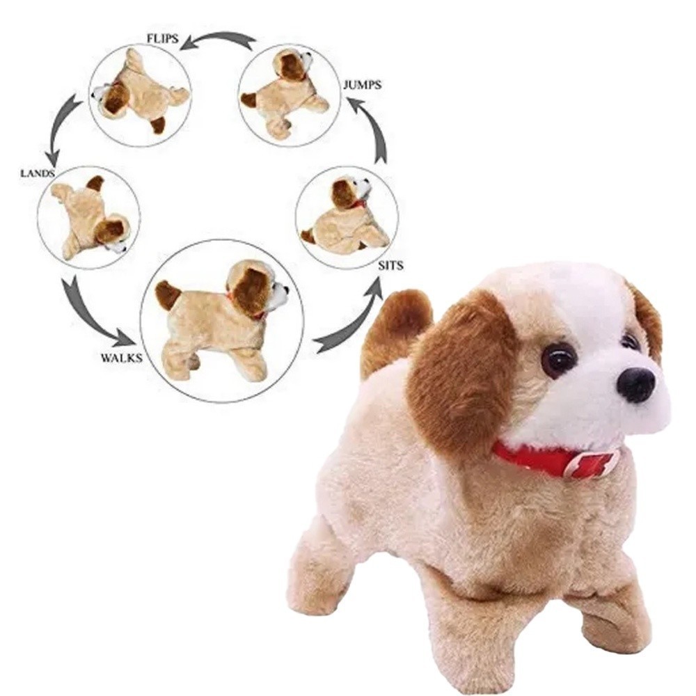 Cachorrinho Pelúcia Cachorro que pula cambalhota 