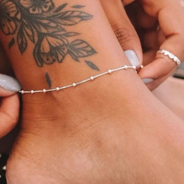 Tornozeleira Cordão Veneziano Bolinha Delicada Fo