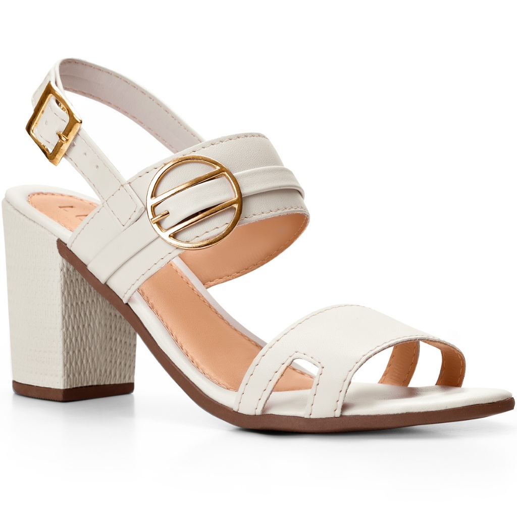 Sandália Feminina Lumiss Salto Alto Bloco Confort