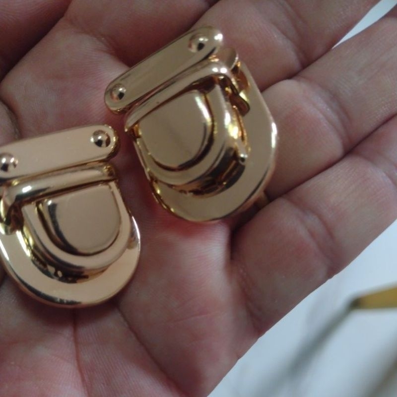 10 Fecho Tik TAC 3cm Dourado Para Bolsas