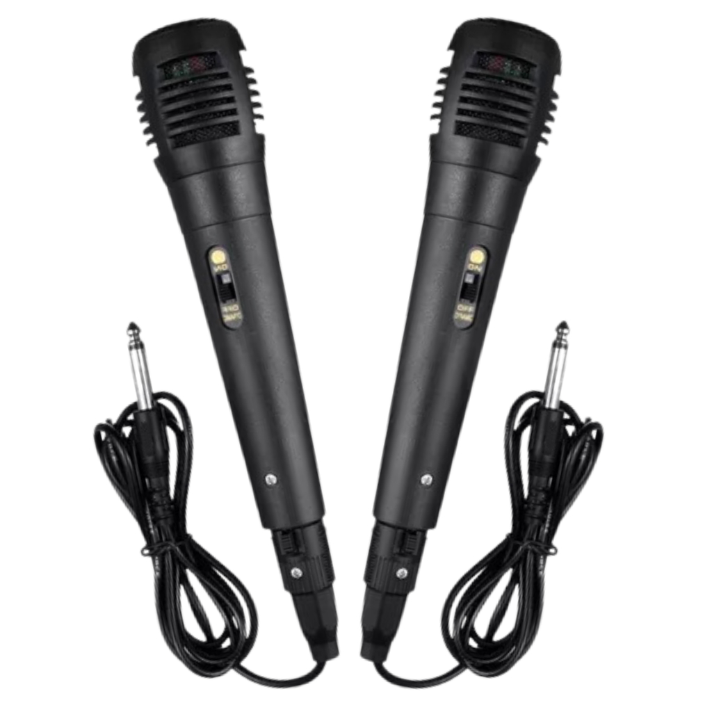 2 Microfones Para Usar Em Qualquer Caixa De Som P1