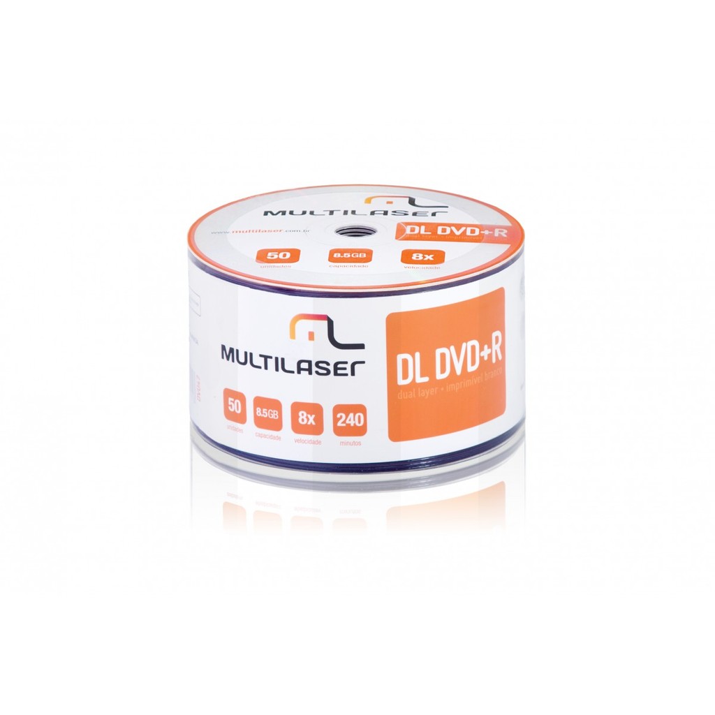 DVD+R Dual Layer 8.5GB Multilaser Umedisc C/ 50 Un