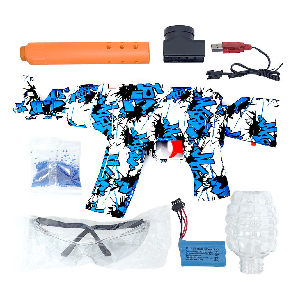 Metralhadora Arma de Gel  Ak-47 + Bolinhas + Cabo 