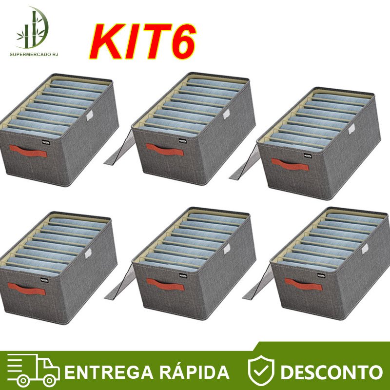 Caixa de armazenamento de roupas cinza dobrável �