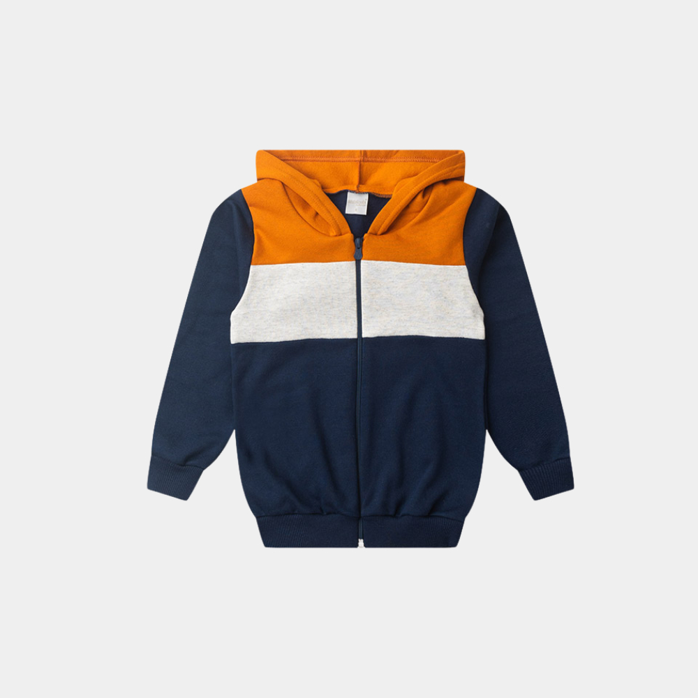 Jaqueta Inverno Menino Com Capuz em Moletom com Re