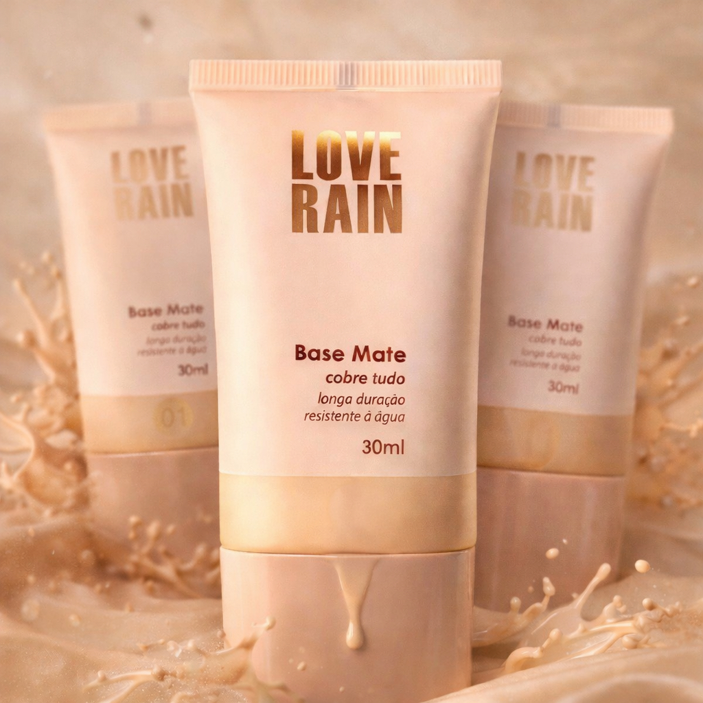 Base Líquida Matte Love Rain  Alta Cobertura, À 