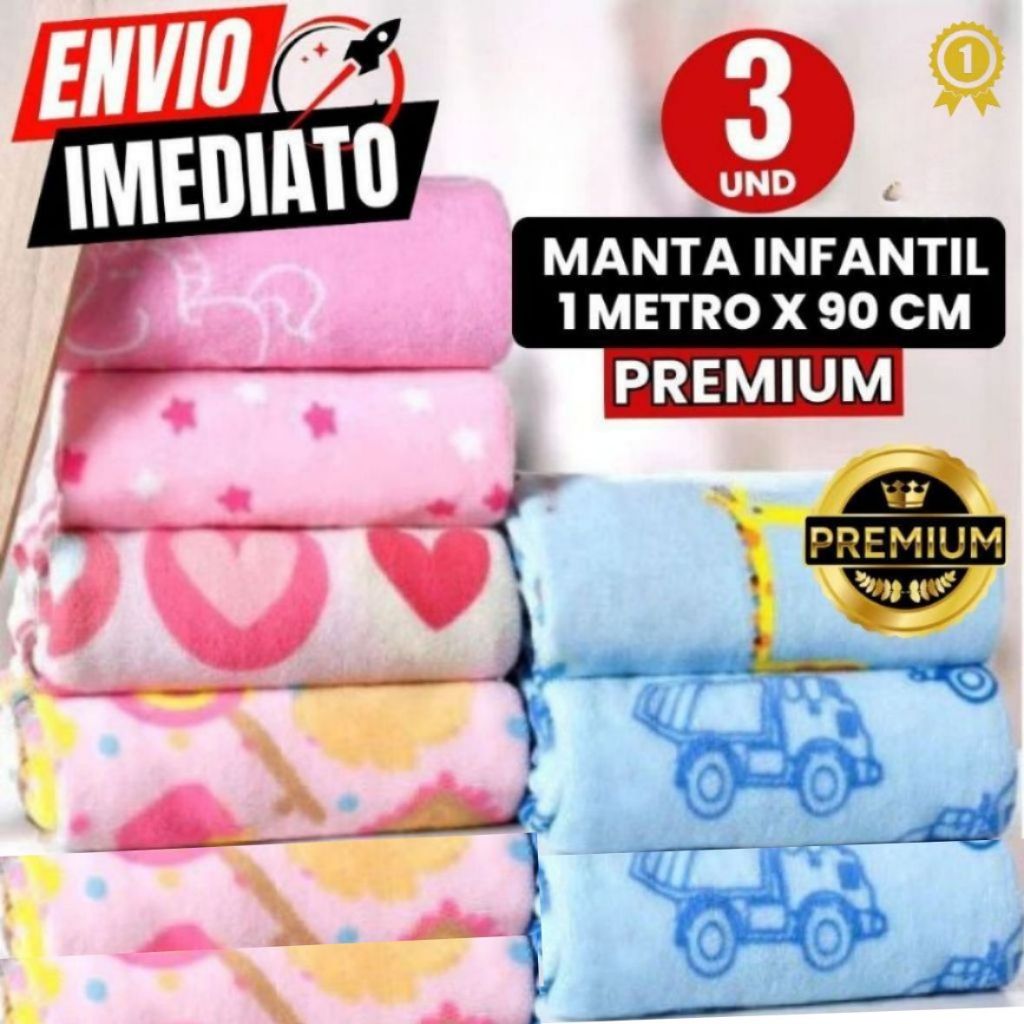 Kit C/3 Ou 2 Manta De bebê Cobertor Do Bebe Manti