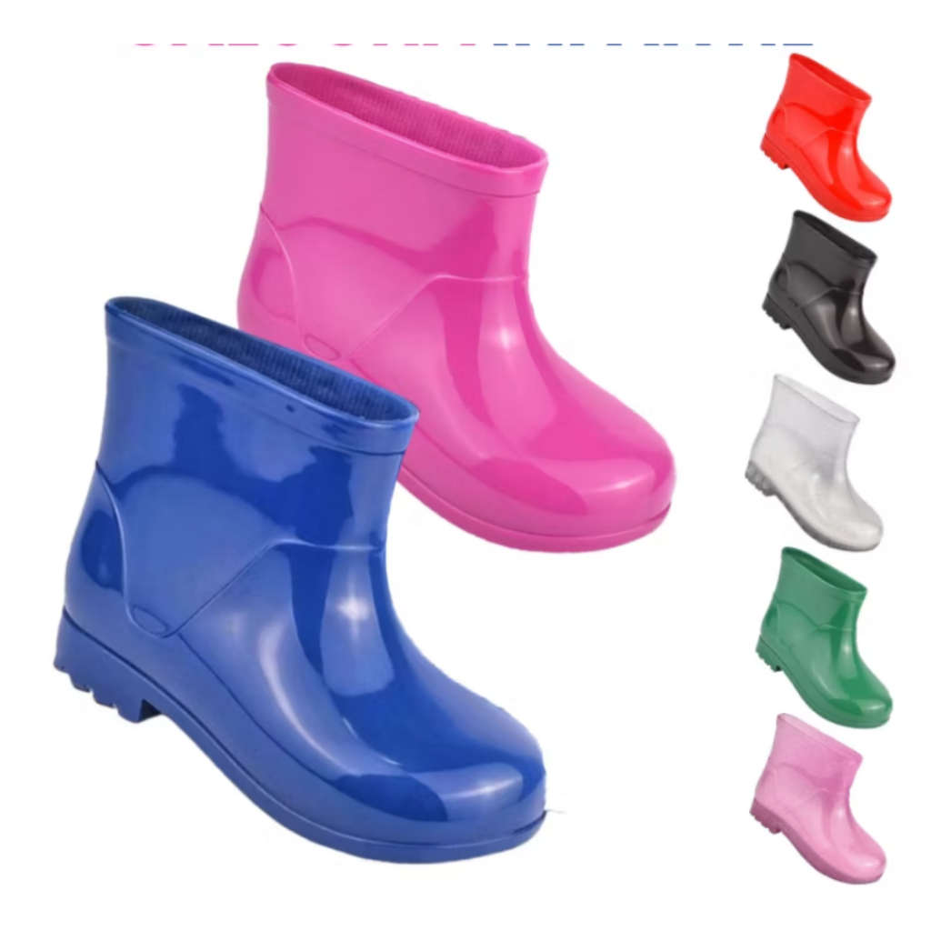 Galocha Lisa Bota de Chuva Infantil Menino e Menin