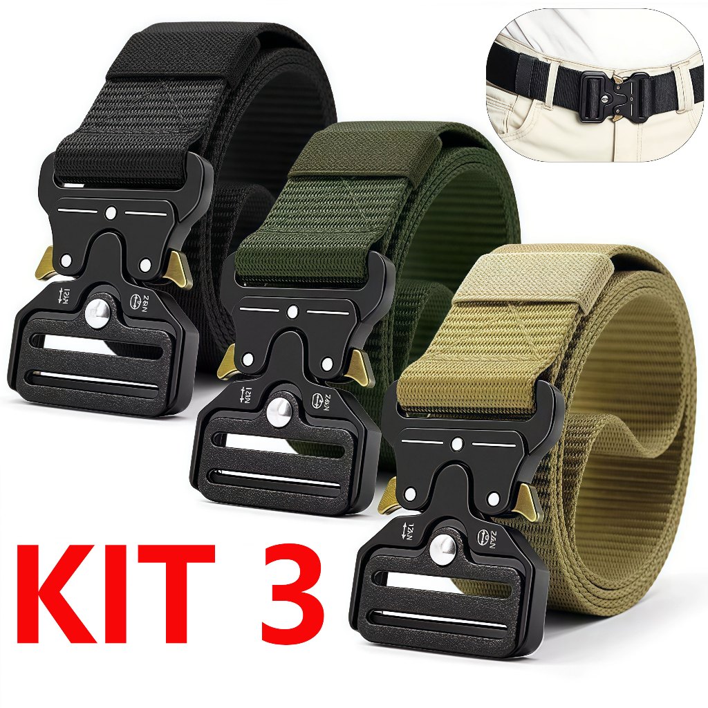 Cinto Tatico Militar Masculino Largo Em Nylon Five