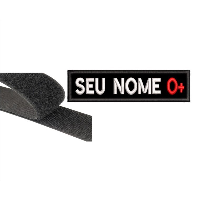 Patch Tarja com fecho de Contato Com seu Nome e Ti