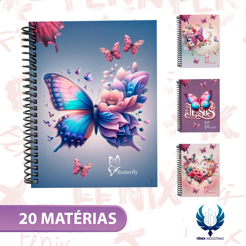 Caderno Universitário Capa Dura Decorado  Linha B