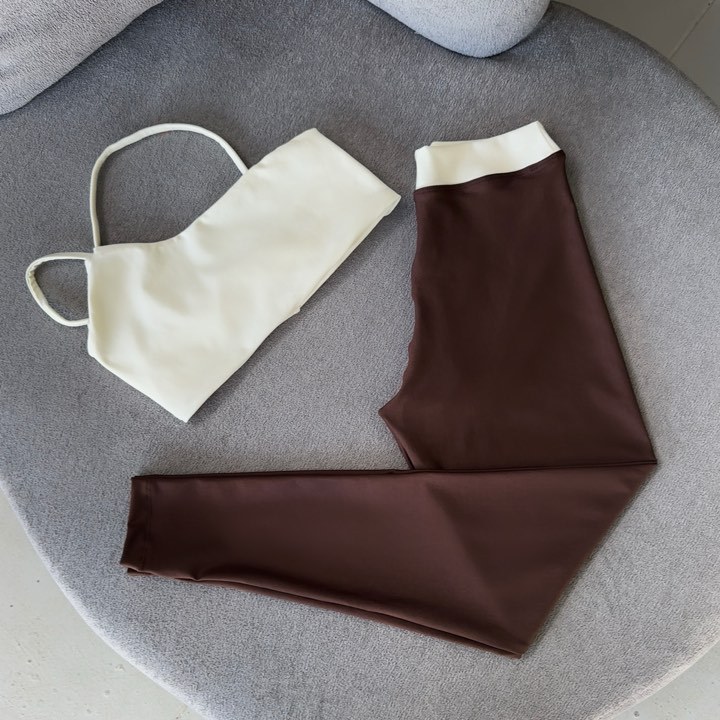 conjunto de CALÇA bicolor cross top nula manga ze